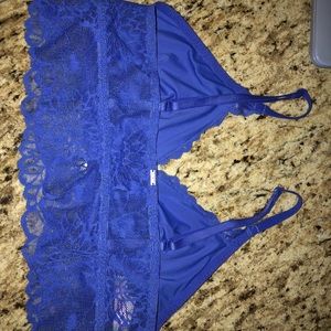a blue bralette